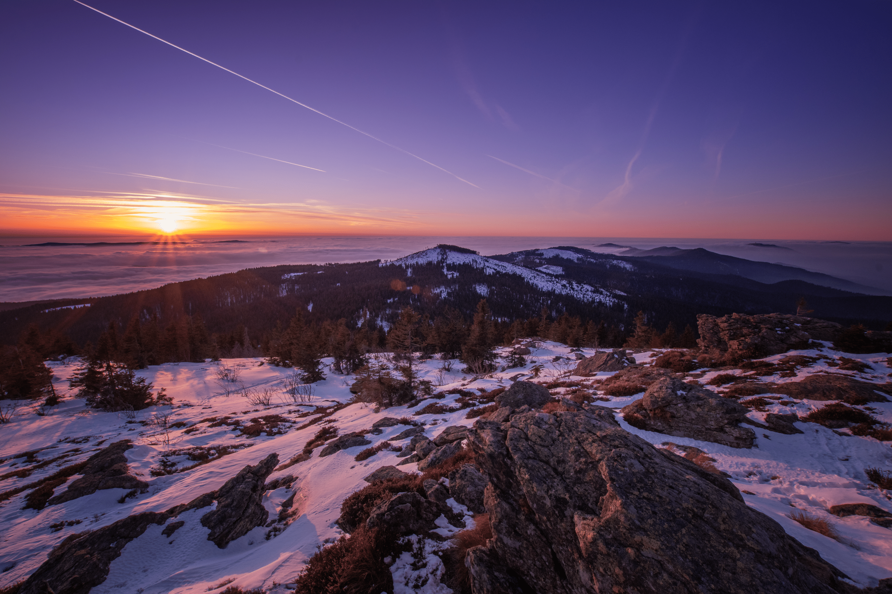 Sonnenuntergang am Arber